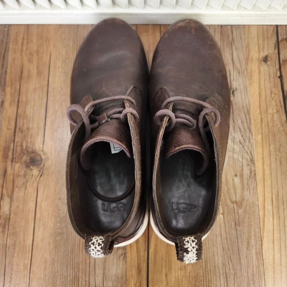 UGG Freamon Chukka Boots Mens Size 11 Brown Leather Preppy Ankle Shoes 1013234